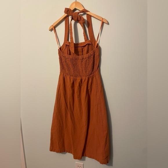 Moon River Burnt Orange Halter Dress Size Small - Picture 10 of 13